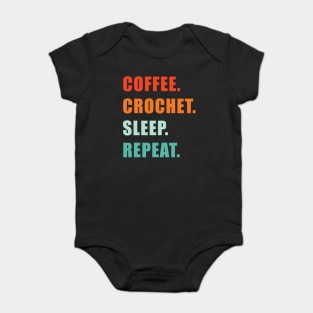 COFFEE CROCHET SLEEP REPEAT Baby Bodysuit